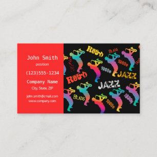 Carte De Visite Musiciens de jazz musique rétro POP ART des anné