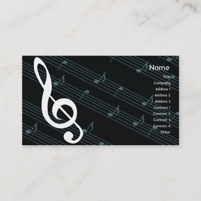 Carte De Visite Musique - Affaires (Devant)
