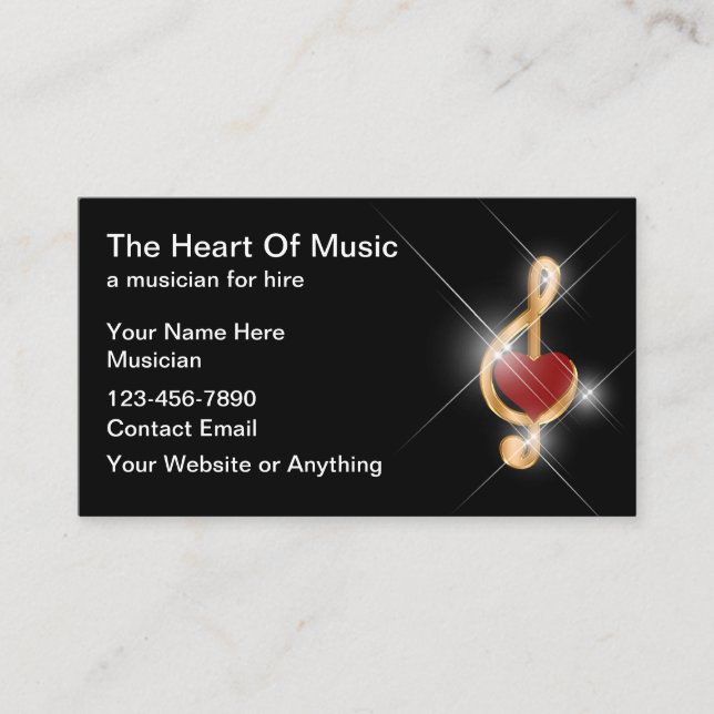 Carte De Visite Musique Classique Ou Musique De Groupe Pour La Loc (Devant)