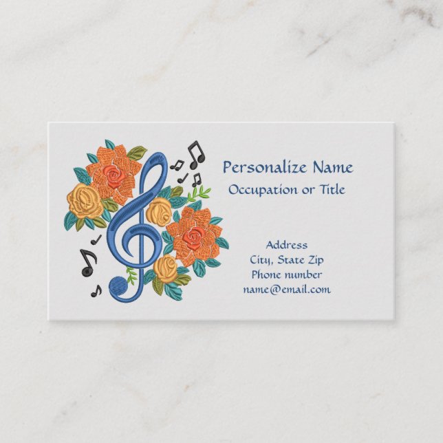Carte De Visite Musique Clef Note Musique Chanson Danse Musicien (Devant)