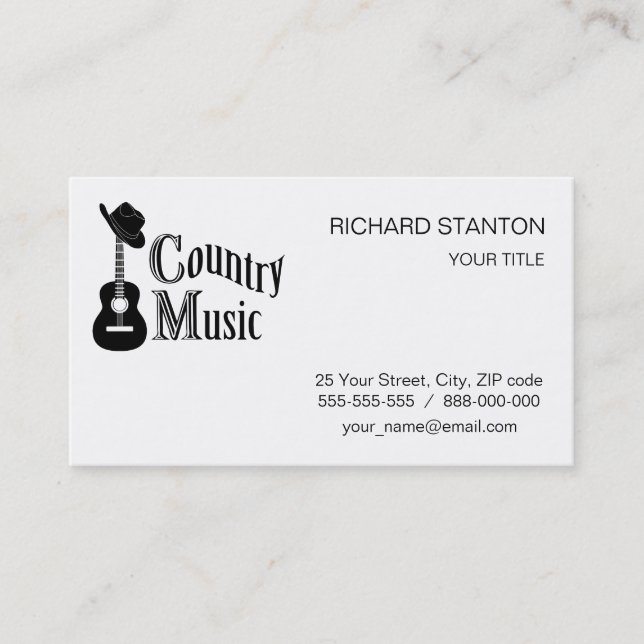 Carte De Visite Musique country (Devant)