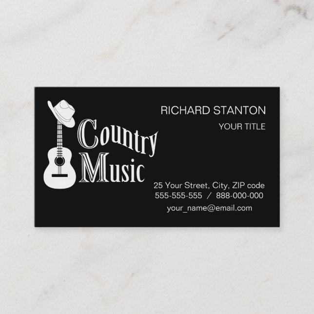 Carte De Visite Musique country (Devant)
