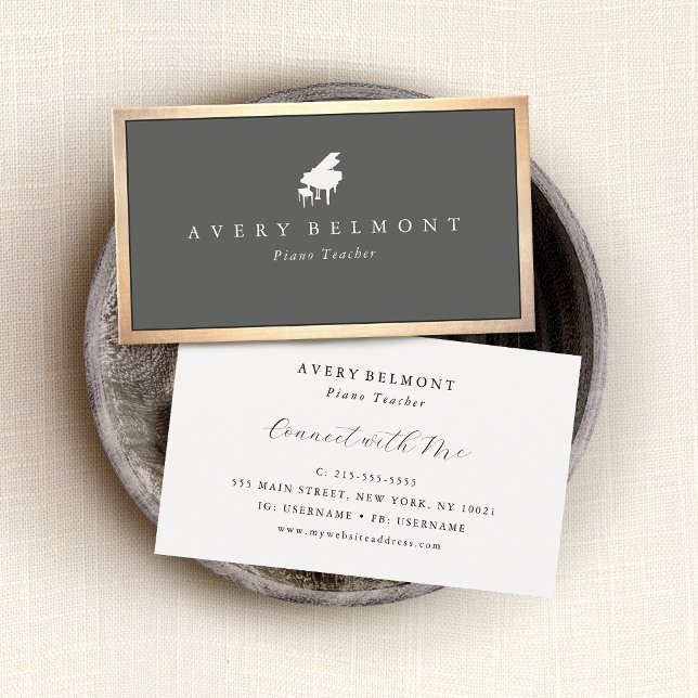 Carte De Visite Musique de professeur de piano (Créateur téléchargé)