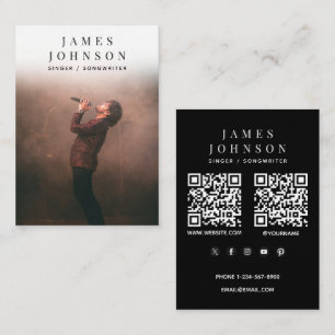 Carte De Visite Musique d'Elegant Singer Photographie 2 Codes QR