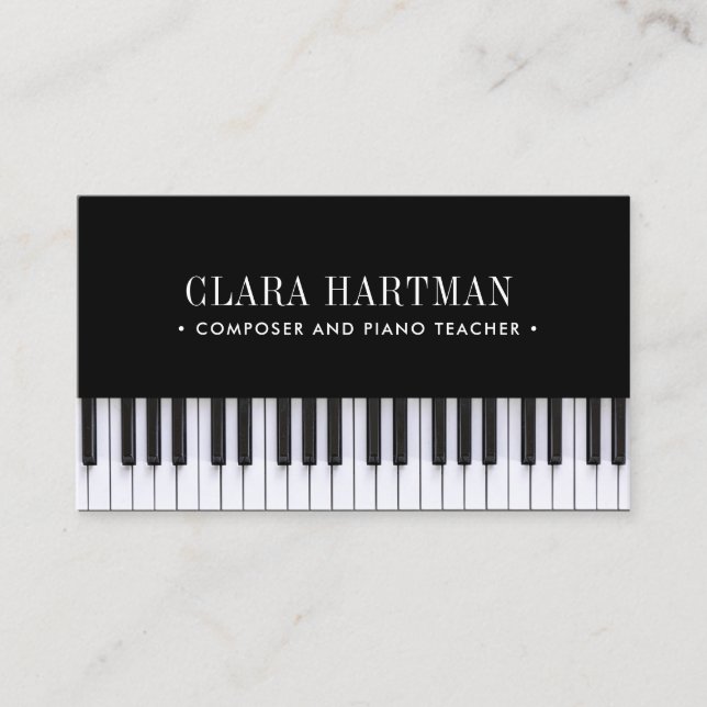 Carte De Visite Musique Enseignant Compositeur Piano Keys Icône so (Devant)