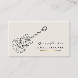 Carte De Visite Musique Enseignant Guitare Lecteur instrument Géom