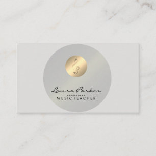 Carte De Visite Musique Enseignant note musicale Gold Musicien