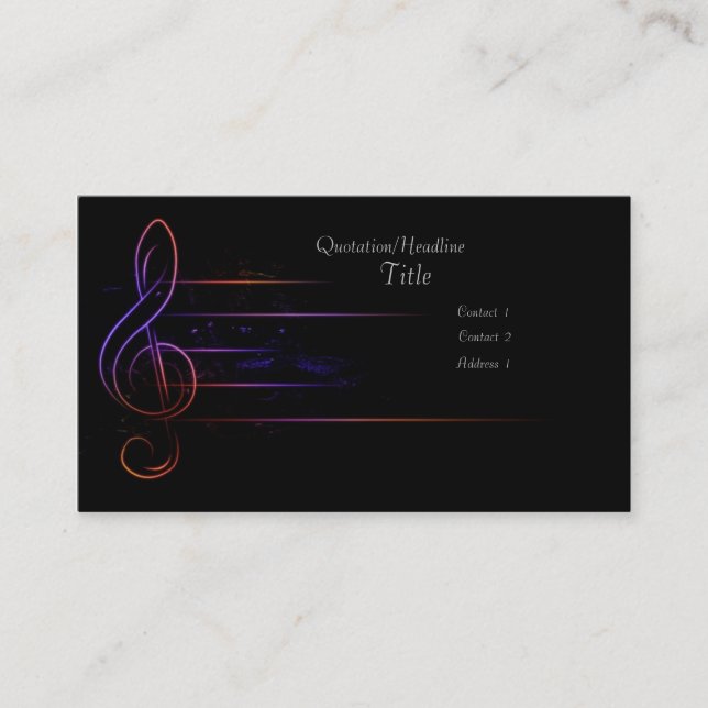 Carte De Visite Musique et lumière (Devant)