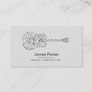 Carte De Visite Musique Guitare Instructeur Logo Musicien minimali