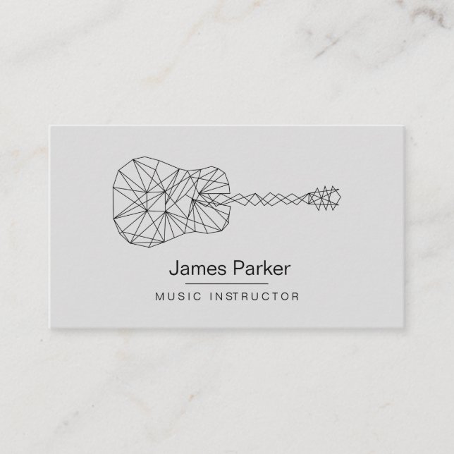 Carte De Visite Musique Guitare Instructeur Logo Musicien minimali (Devant)