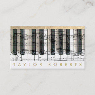 Carte De Visite musique pianiste notes design