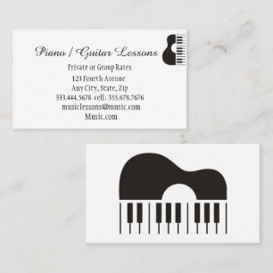 Carte De Visite Musique Piano Guitare Enseignant Instructeur 