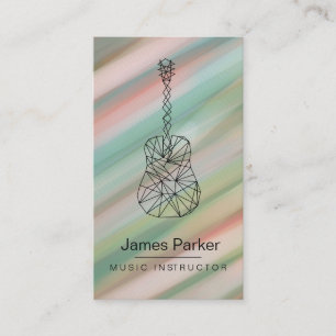 Carte De Visite Musique Professeur Guitare Logo Minimaliste Musici