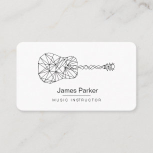 Carte De Visite Musique Professeur Guitare Logo Minimaliste Musici