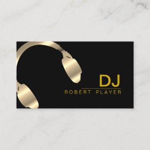 Carte De Visite Musique professionnelle de Faux d'or d'écouteur d