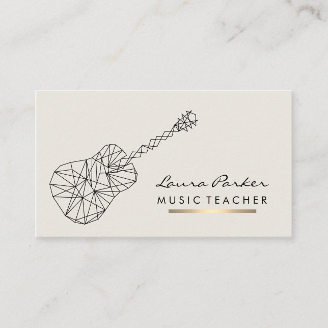 Carte De Visite Musique Teacher Guitar Player Instrument géométriq (Devant)