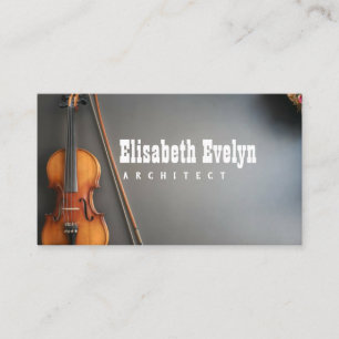 Carte De Visite musique violon sur arrière - plan bleu avec espac