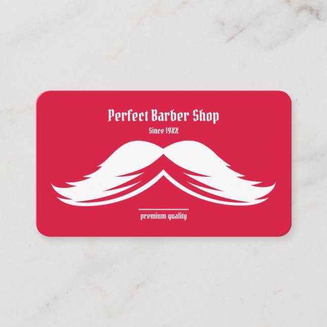 Carte De Visite Mustache Red Black Unique Creative Simple Barber (Devant)