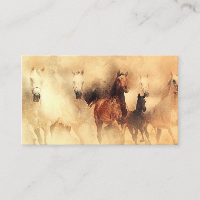 Carte De Visite Mustangs de chevaux sauvages (Devant)
