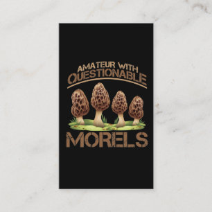 Carte De Visite Mycologue amateur Humour Morel Chasseur de champig