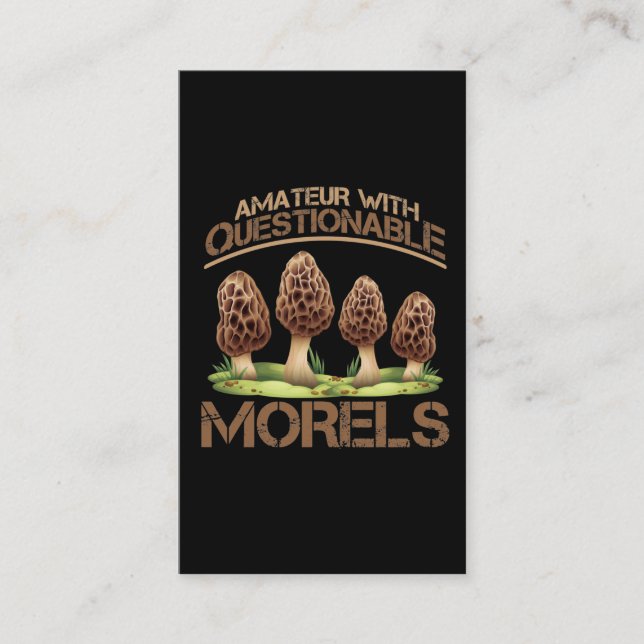 Carte De Visite Mycologue amateur Humour Morel Chasseur de champig (Devant)