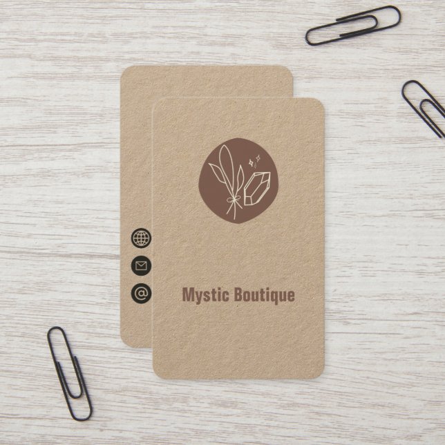 Carte de visite Mystic Boutique (Devant/Arrière en situation)