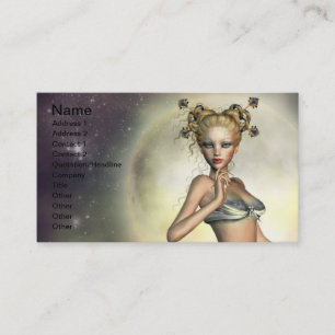 Carte de visite mystique de sirène de lune