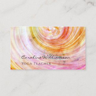 Carte De Visite Mystique rose Yellow Yoga Teacher Grunge Texture