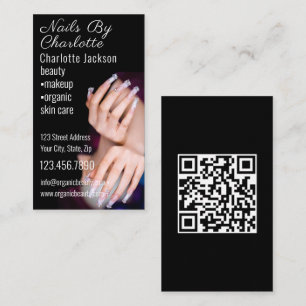 Carte De Visite Nail Art Beauté Salon Manicure Spécialiste QR Code