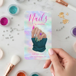 Carte De Visite Nail Art Studio Stylish Opal Manicurist Artist