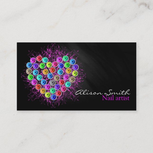 Carte De Visite Nail Artist/Heart of Nail Polish (Devant)