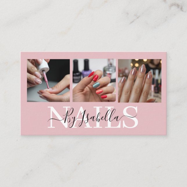 Carte De Visite  Nail Artist Studio Photo Typography (Devant)