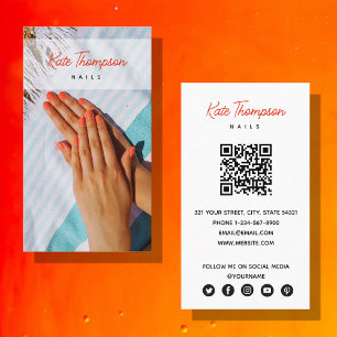 Carte De Visite Nail Beaty Salon Maquillage Artiste Photo QR Code