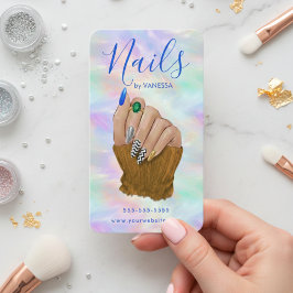 Carte De Visite Nail Salon Chic Manicurist Artist Stylish Opal