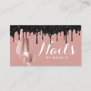 Carte De Visite Nail Salon moderne Rose Gold Drives Manicurist