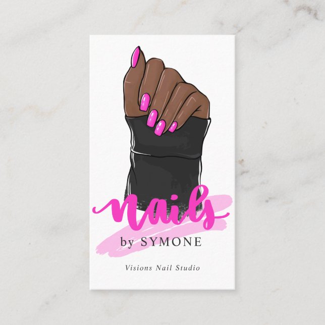Carte De Visite Nail Tech Artiste Nail Concepteur Nail Salon Bu (Devant)