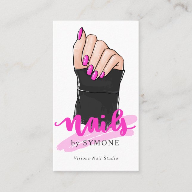 Carte De Visite Nail Tech Artiste Nail Concepteur Nail Salon Bu (Devant)
