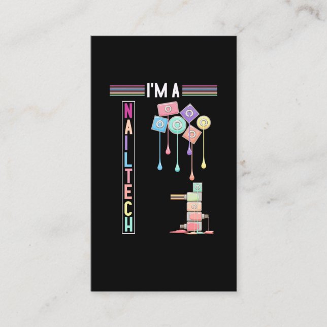 Carte De Visite Nail Tech maquillage Nail Technicien Cosmétique (Devant)