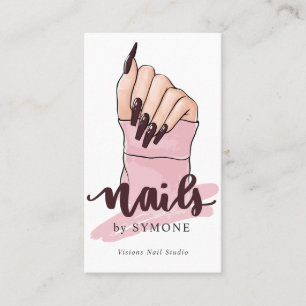 Carte De Visite Nail Tech Nail Artiste Beauté Salon Blush Pink Lo