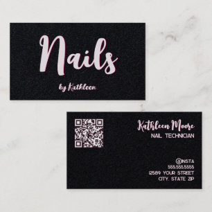Carte De Visite Nail Technician Premium QR Lien vers le Conversati
