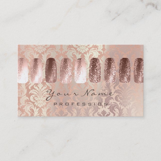 Carte De Visite Nails Art Beauty Studio Parties scintillant Ros Go (Devant)