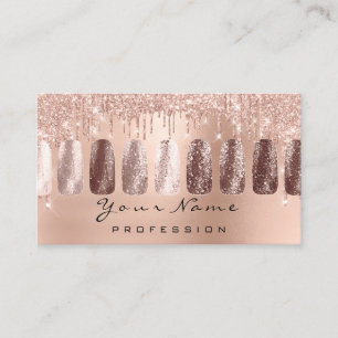 Carte De Visite Nails Art Parties scintillant Skinny Rose maquilla