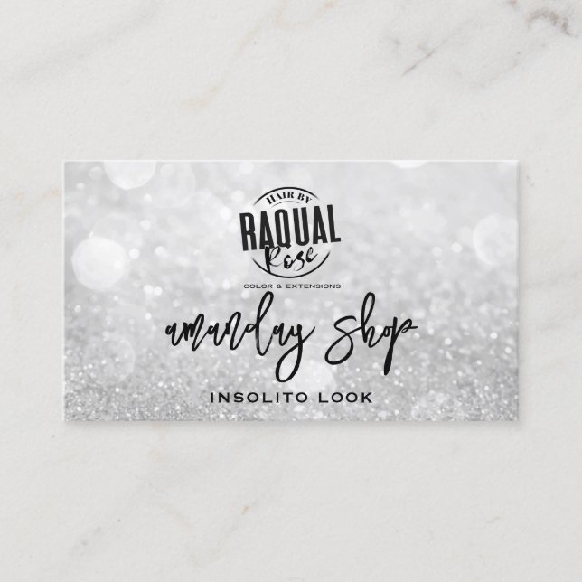 Carte De Visite Nails de maquillage de code QR Parties scintillant (Devant)