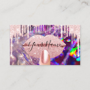 Carte De Visite Nails Manicure Maquillage Holographique Kiss Lips 