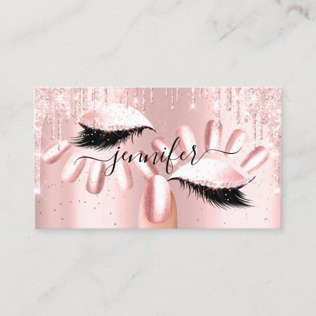 Carte De Visite Nails Maquillage Artiste Rose Gla Kiss Lips Rose G (Devant)