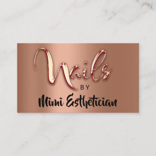 Carte De Visite Nails Studio Artist Nails Logo Script Copper Gold