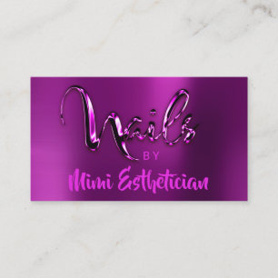 Carte De Visite Nails Studio Artist Nails Script Logo Berry Rose