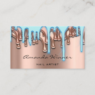 Carte De Visite Nails Studio Driver Rose QR Code Logo Wax Body Blu