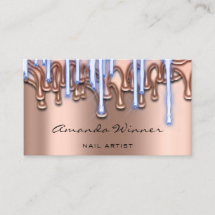 Carte De Visite Nails Studio Driver Rose QR Code Logo Wax Body Blu