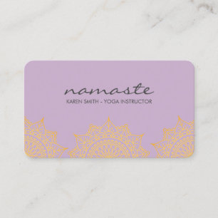 Carte De Visite Namaste Yoga Motif tribal avec position lotus